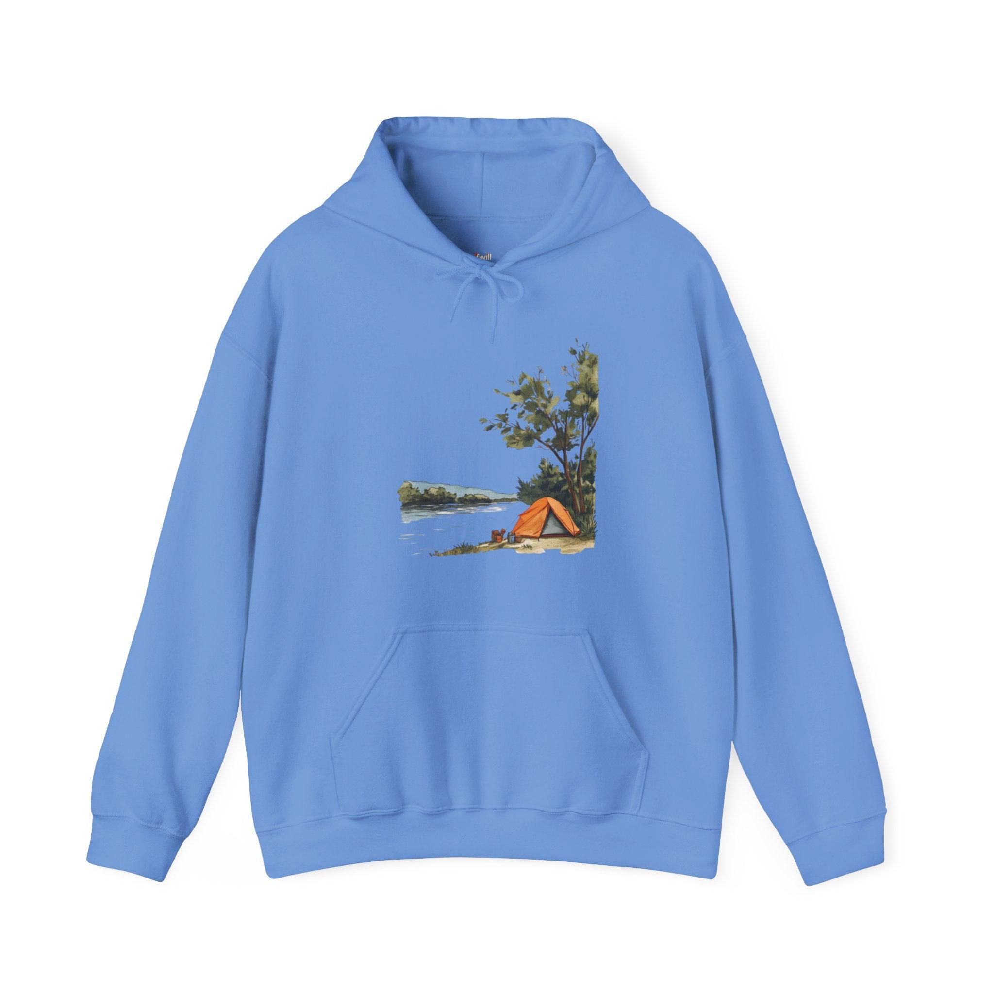 Summer Camp Riverside Retreat Hoodie | Carolina Blue Twill Tees